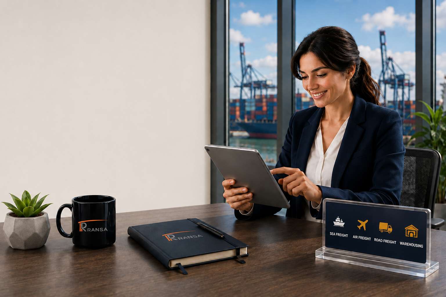 A logistics service provider reviewing opportunities on a tablet